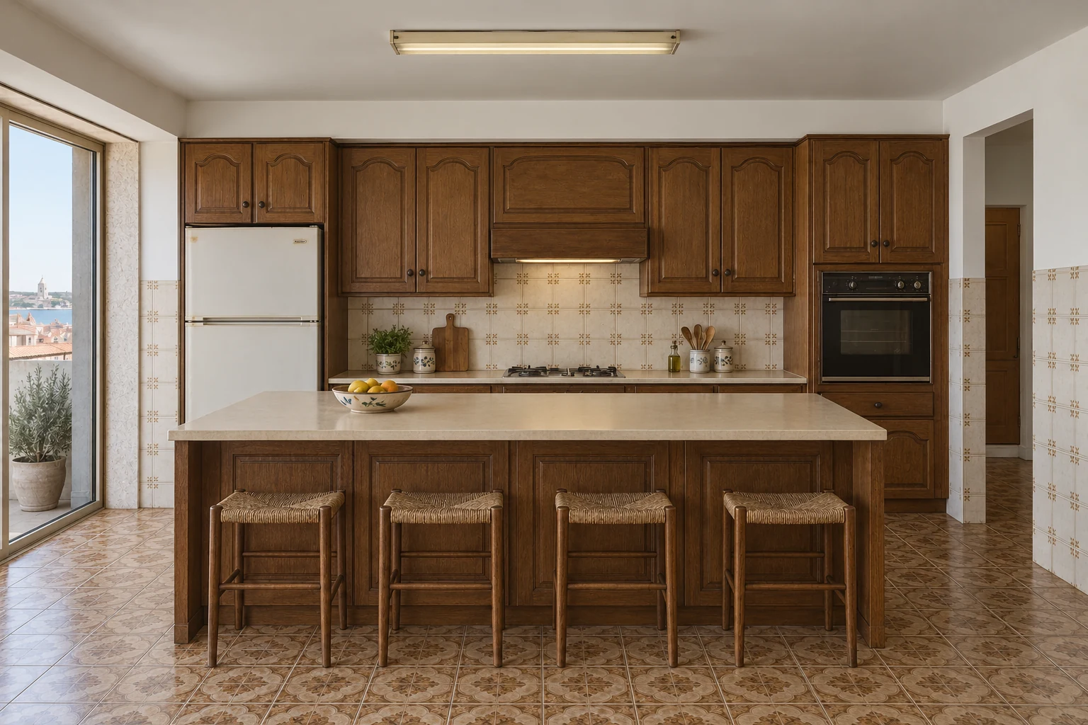 Simulação de cozinha antes da remodelação